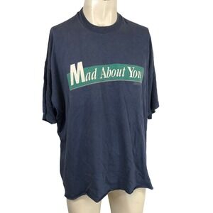 Vintage 1994 Mad About You TV Show Promo T-Shirt Navy Blue Raw Hem XL All U